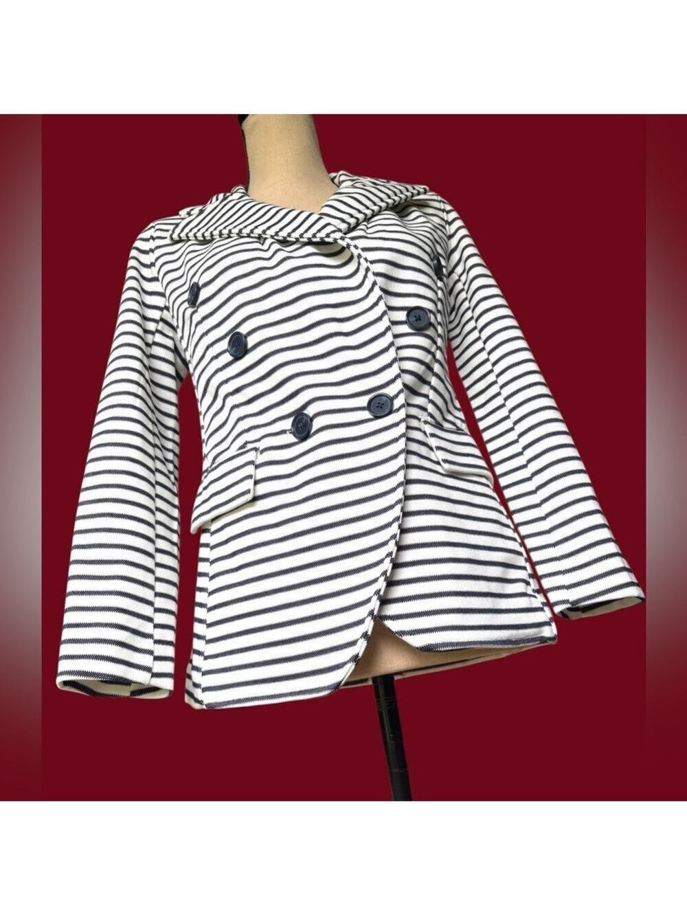 Banana Republic-NWT nautical navy/off white striped blazer. Size XSP. New w/tags